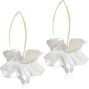 Boho Rose Petal Dangle Resin Earrings